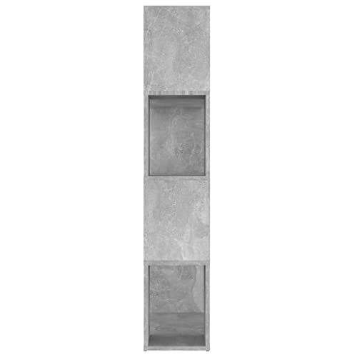 Estantería separadora de habitación gris hormigón de 4 compartimentos 7
