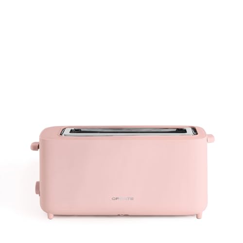 CREATE/TOAST STUDIO XL/Tostador de pan rosa pastel / 6 Niveles de potencia, bandeja recogemigas,...