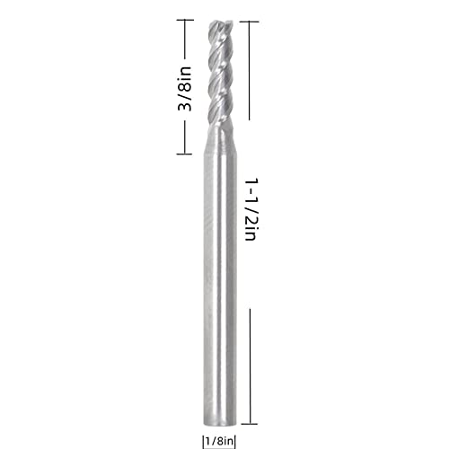 Image of 1 /8 Inch Milling Cutter 4 Slot Carbide End Milling Cutter Suitable for Aluminum Cutting Non-Ferrous Metal Cutting 5 Pieces