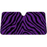 Jumbo Size Folding Sun Shade Sunshade - Safari Animal Series Zebra Black and Purple
