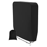 JTWEB Outdoor Folding Reclining Chair Cover Black Waterproof 190T Oxford Fabric Folding Patio Garden Sunbed Sun Lounger Cover Furniture Protector with Storage Bag 93 x 82CM