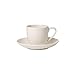 Villeroy & Boch FOR ME - Juego de café expreso, juego de 2 tazas de café con plato, porcelana premium, blanco