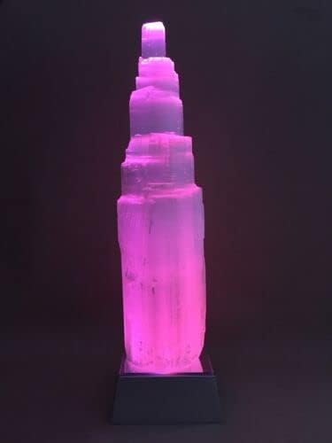 ZnranyiiXY 6"- 6.5" Selenite Crystal Point Specimen Selenite Tower Base Reiki Chakra