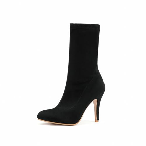 Bottes Courtes Pointues Haute Couture à Talons 10CM pour Femme