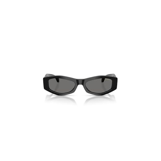 Versace Óculos de sol femininos armação preta, lentes polares cinza escuro, 54 mm