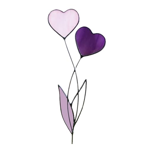 Image of Eastuy Garden Metal Stake Decoration, Heart Plant Shaped Garden Art Outdoor Flower Stakes, Metal Yard Stake Decoration, Heart Flower Sign Yard Insert Stake, Indoor Outdoor Lawn Decoration