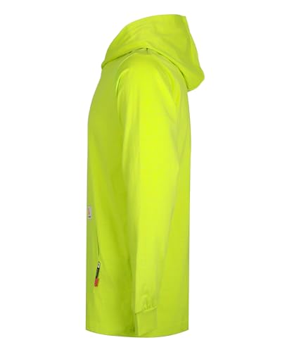 Image of BOCOMAL FR Hooded T Shirts Utility Pocket Fire Resistant Summer Hoodie CAT2 | 6oz Midweight Flame Retardant Cotton Hoodies,Kangaroo /Button Pocket,NFPA2112,Rib-Knit Cuffs,FRC Welding Arc Rated Work Shirt