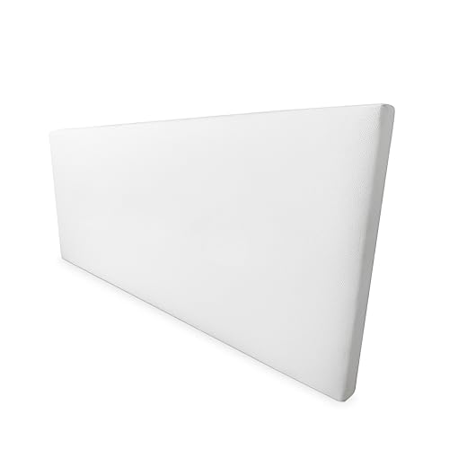 Somnia Descanso - Cabecero Lisboa Acolchado, Tapizado Premium en Polipiel de Alta Gama, Incluye Herrajes y Tornillería, Medidas 100 x 60 cm (Cama de 90), Blanco