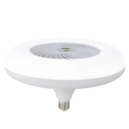 Ventilateur de plafond LED E27 blanc avec purificateur d'air intégré pour salon