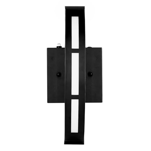 Image of Sylvania Wall Mount Round LED Light Sconce 12.5W, 5 CCT (2700 /3000 /3500 /4000 /5000K), 80 CRI, 450 LMS, Black with Sensor - 1 Pack (63472)