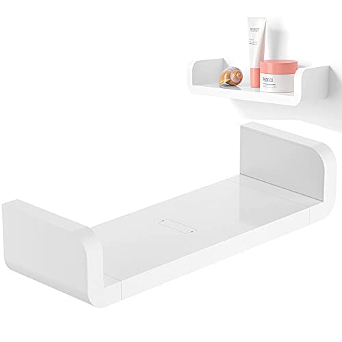 Baldas Flotante,Estante de Pared,Estantes Flotante,Organizador de Estante Montado en La Pared,Estante de Pared Fácil de Instalar,Estante de Almacenamiento Blanco,Estante de Exhibición Decorativo Cover
