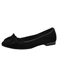 Tamaris Damen Ballerina Leder flach, schwarz, 41 EU
