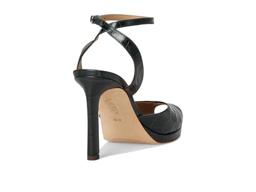 Image of Lauren Ralph Lauren Women's Kyla Crocodile-embossed Leather Sandal