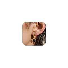 Heart Hoop Earrings Black