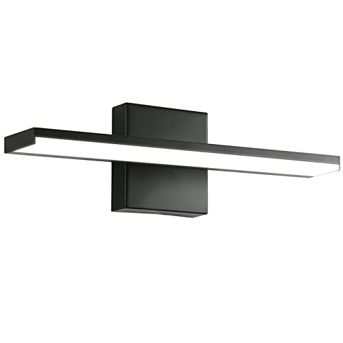 YIQAN Luz LED de Espejo para Baño 40cm 12W 6000K Blanco Mate Negro 1320lm Vanidad Pared Química 230V Maquillaje