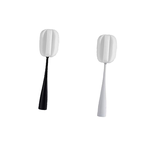 Didiseaon 2pcs Stand Style Cup Brush Sponge Long Handle Bottle Cleaning Brush for Glass Cup Easy Drain Design