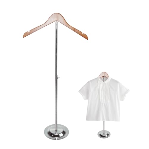 Lxmxgk Exhibidor ajustable para camisetas para adultos, soporte flexible para hombro, soporte para perchero, estante de exhibición de ropa de metal portátil para vendedores, soporte de abrigo de ropa