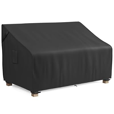 MR. COVER 2-Seater Patio Loveseat Cover, Patio Furniture Covers Waterproof for Sofa, Heavy Duty Outdoor Couch Covers with Air Vent and Handles, Durable Anti UV and Fits up to 60"W x 35"D x 35"H, Black