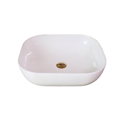 Lavabo de baño de 50 x 40 cm de cerámica blanca para muebles modernos
