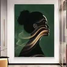 Toile portrait abstrait de femme décoration murale salon moderne 30x45