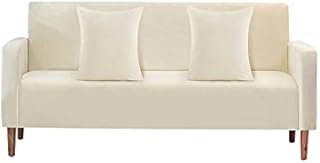 WedDecor Thick Velvet Sofa Cover 3 Seater Crushed Couch Slipcover, Super Stretch, Non-Slip Soft Plush Sofa Furniture Protector for Living Room, Machine Washable, Black, (195 x 230cm)