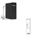 Ecoviva RO600 Black Under Sink Reverse Osmosis Water Filter System & PCT Filter Replacement