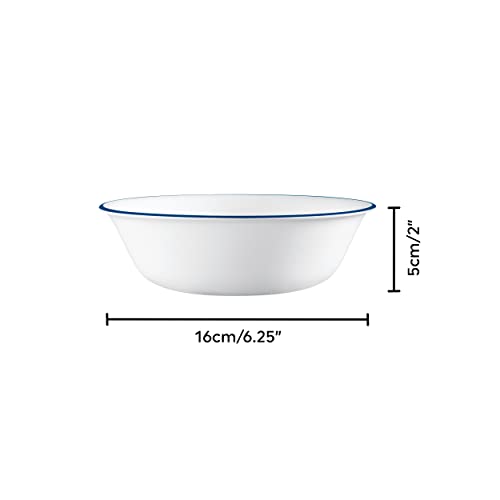 Image of Corelle Dinnerware Set (4pc Set, Ocean Blues)-Set for 4 | Includes 4 x Cereal /Soup Bowls | 80% Recycled Glass | 3 X More Durable, Half the Space & Weight of Traditional Ceramic