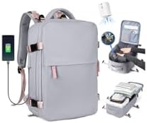 SZLX Vakuum Rucksack Ryanair Handgepäck 40x30x20 Wizzair Reiserucksack Flugzeug für Damen Herren, Laptop Rucksack 14 Zoll Wasserdicht Untersitz Kofferrucksack mit Schuhfach,Vakuum