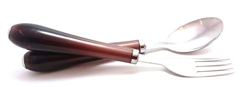 canberry Spoon Set of 12 /Cutlery Set/Tableware/Flatware Set 12-Piece (Brown) Stainless Steel Spoon Plastic Handel Spoon and Fork Set Set of 12 pcs
