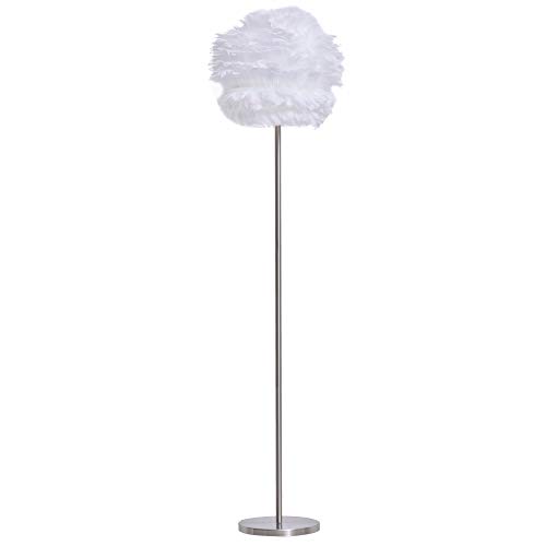 HOMCOM Lámpara de Pie Pantalla de Pluma de Ganso con Interruptor de...