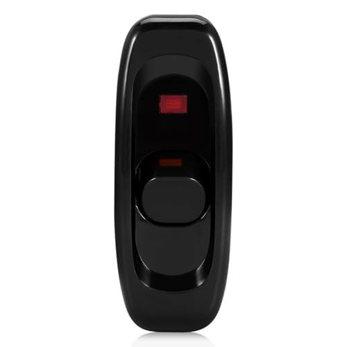 Interruptor de Alimentación en Línea AC 250V 10A con Luz Indicadora LED para Lámpara de Mesa Negro