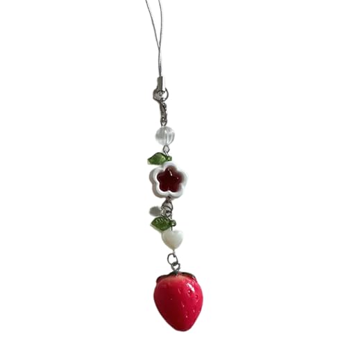 LAMDNL Unique and Stylish Phone Pendant Charm Dainty Strawberry Backpack Pendant Chic Cellphone and Keychain Decoration
