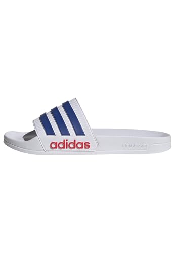 adidas Unisex Adilette Shower Slides, ftwr white/team royal blue/pure ruby, 42 EU – Ansicht 1