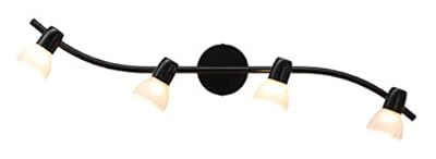 XiNBEi Lighting Track Lighting, 4 Light Modern Black Curved Kitchen Track Ceiling Light Fixtures XB-TR1223-4-MBK
