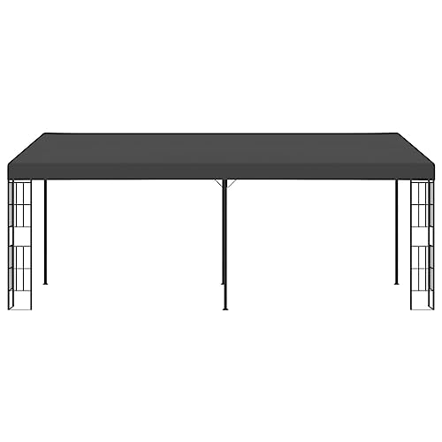 Tonnelle avec cadre en acier avec revêtement PA pour protection solaire, tonnelle murale pour mur extérieur, en tissu taupe, 4 x 3 m