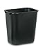 Rubbermaid Commercial Products Wastebasket/Trash Can, 7-Gallon/28-Quart, Black, Plastic, for Bedroom/Bathroom/Office, Fits Under Desk/Sink/Cabinet, Pack of 4