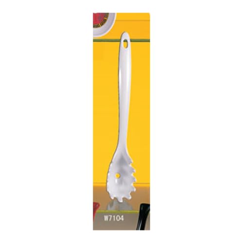 W7104 Pasta Fork, 12"L, one-Piece, Break-Resistant, Dishwasher Safe, Hanging Hole, Melamine, White, Pack of 12