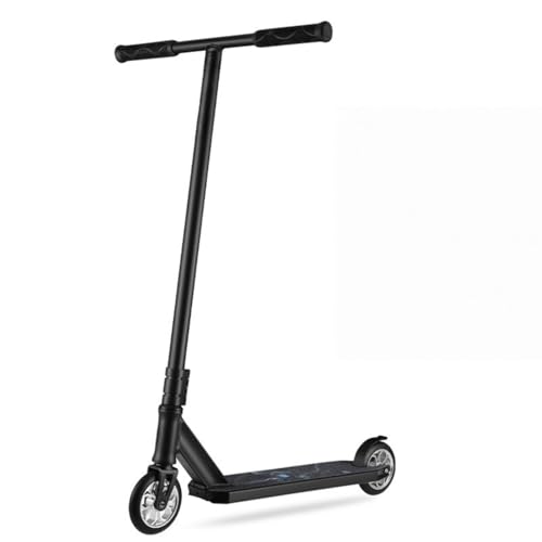 GERRBG ティーン、大人向けの1スタントスクーター-初級および中級のトリックスクーター、クールなモビリティスクーター 男の子と女の子向けの持ち運びに便利 フリースタイルキックスクータスケートパークストリートトリックのためのギフト (ブラック)