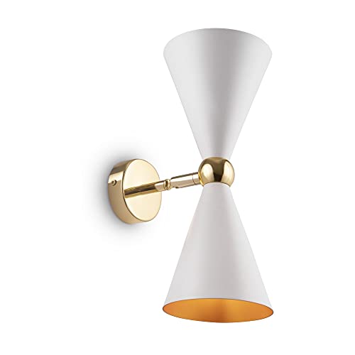Applique murale Vesper couleur Blanc et Or, style moderne, 2 ampoules, style moderne excl. 2xE14 40W 230V Cover