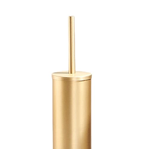 Image of Toilet Brush and Holder Toilet Scrubber Long Handle Decorative Keep Neat and Clean Bristles Minimalist Space Saving Standing, Gold