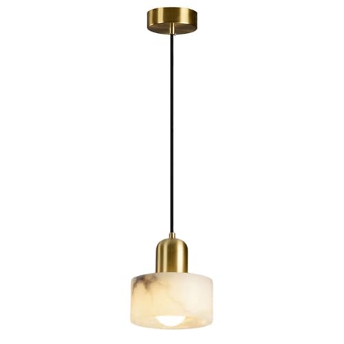 Lustre en albâtre sculpté main, suspension luxe pour salon