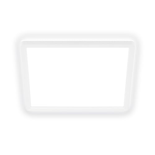 BRILONER - LED Deckenleuchte Effizienzklasse A, ca. 50.000h Licht, 11W bei 2400lm, LED Panel flach, helle energiesparende Deckenlampe Wohnzimmer, Küchenlampe, Wohnzimmerlampe 29x29x3 cm, Weiß