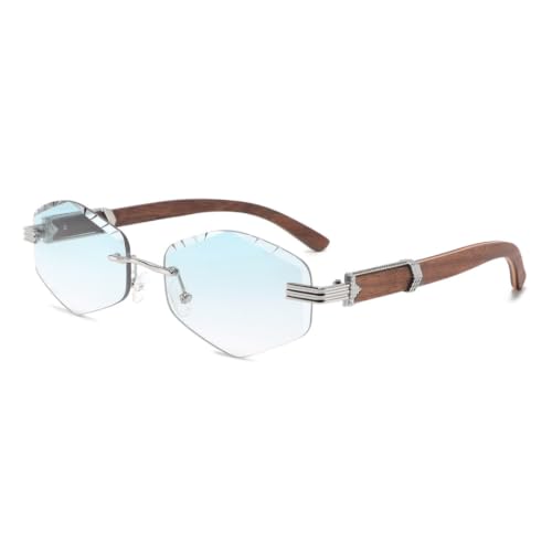 Lunettes de soleil sans monture femme verres diamant biseautés
