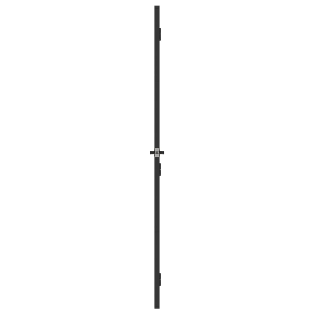 Homgoday Porta interna in vetro, set completo con maniglia, porta girevole, design moderno, porta da ufficio, per casa e ufficio, sottile, 93 x 201,5 cm, vetro temperato e alluminio, nero e opaco