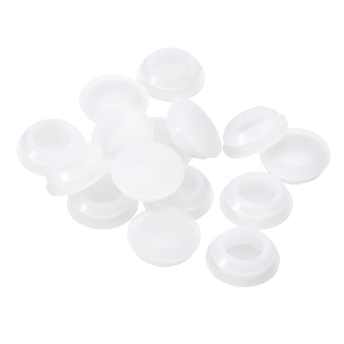 Image of uxcell 16 Pcs Silicone Plugs, Rubber Round Snap in Locking Hole Plugs for 15.5-17mm Hole, Hole Stoppers Waterproof Hole Plug for Metal Tube, Furniture End Caps Inserts, Clear