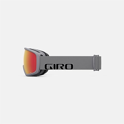Image of Giro Stomp Kids Ski Goggles - Snowboard Goggles for Youth, Boys & Girls - Grey Wordmark Strap with Amber Scarlet Lens