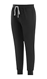 Eadflie Scrub Pants for Woman with Zippered Pocket, Slim - fit Jogger Pants, Lightweight, Ultra Soft, 4-Way Stretch Fabric (Black/L)