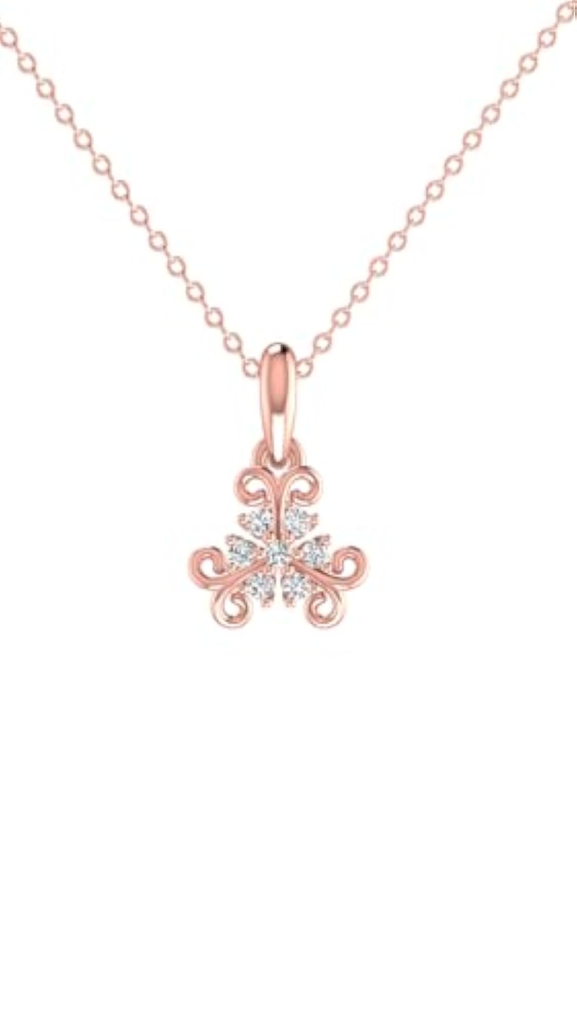 Women's Pink Gold 14KT Pendant, Stylish Gift