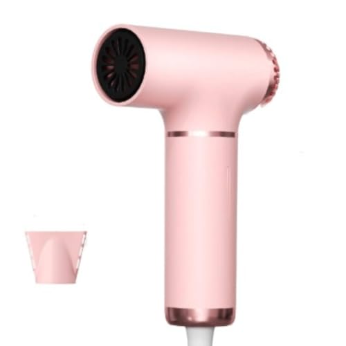 Image of ECOMISTIQ Lightweight Mini Hair Dryer Fast Drying Handheld Hair Dryer Ergonomic Portable Hairdryer Powerful Air Current for Travelers Dorm Rooms Gym Pink Gold Us| Dryers| Care & Styling |Health &