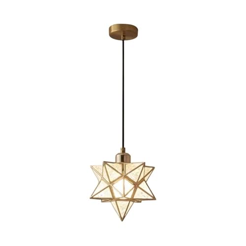 Lámpara colgante Moravia Star estilo industrial vintage con pantalla acrílica y metal dorado